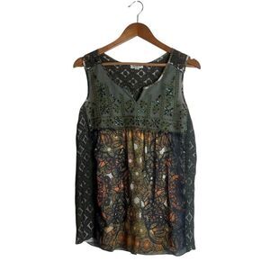 3 for $30! One world patterned embellished tank top